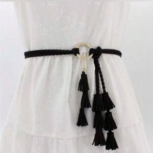 Black boho belt S743